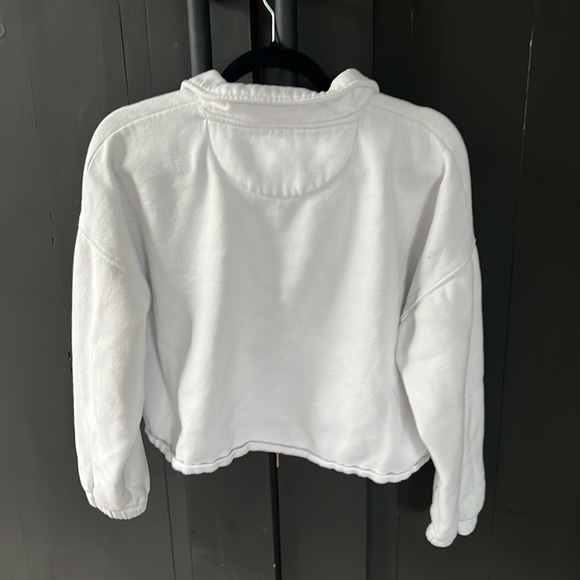 (2/$20) American Eagle cropped white collared sweatshirt - Picture 3 of 5